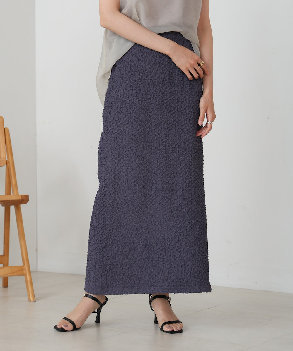 ruched cut I-line skirt