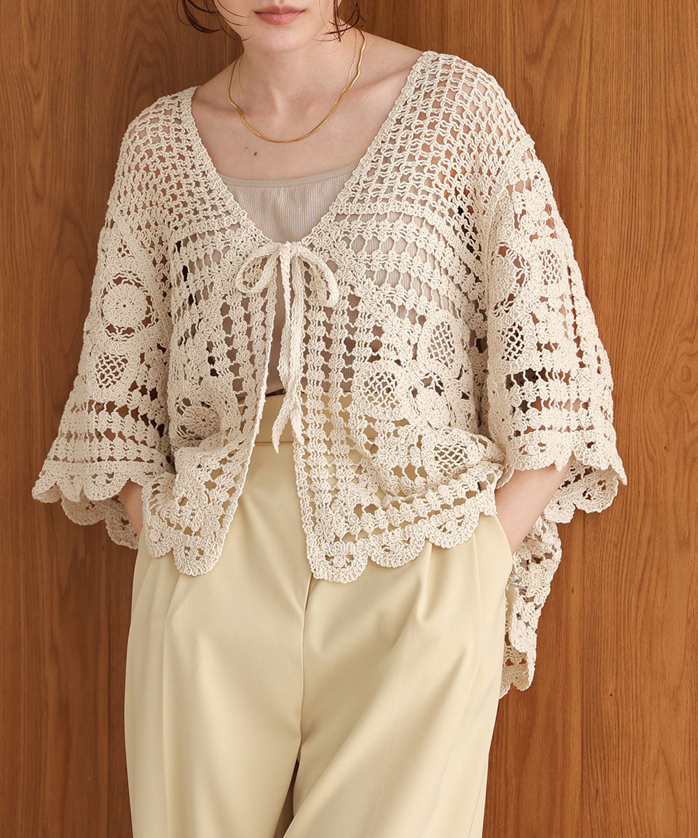 【2024SS】クロシェ半袖カーディガン