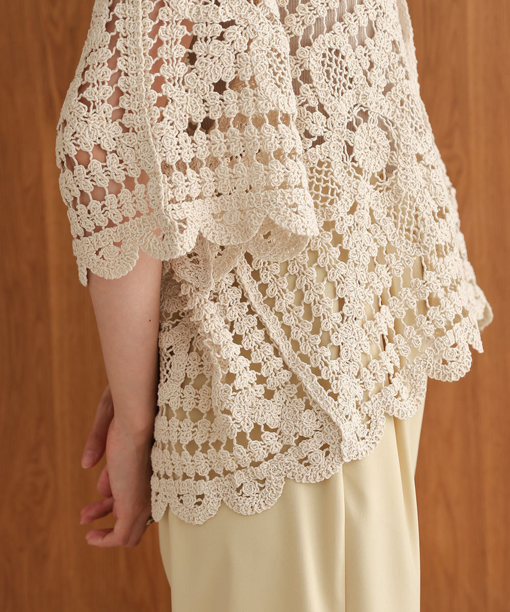 【2024SS】クロシェ半袖カーディガン