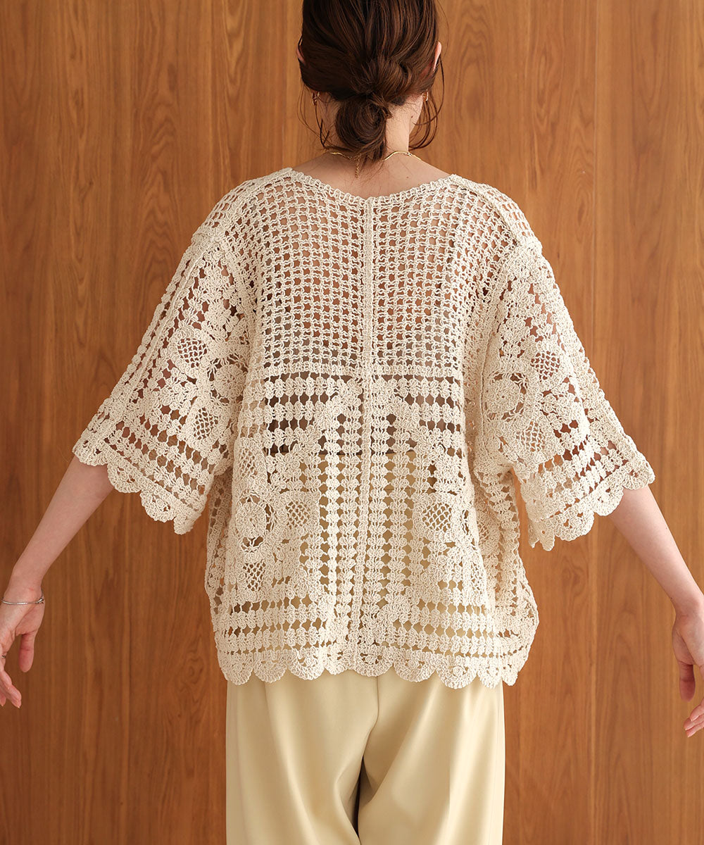 【2024SS】クロシェ半袖カーディガン