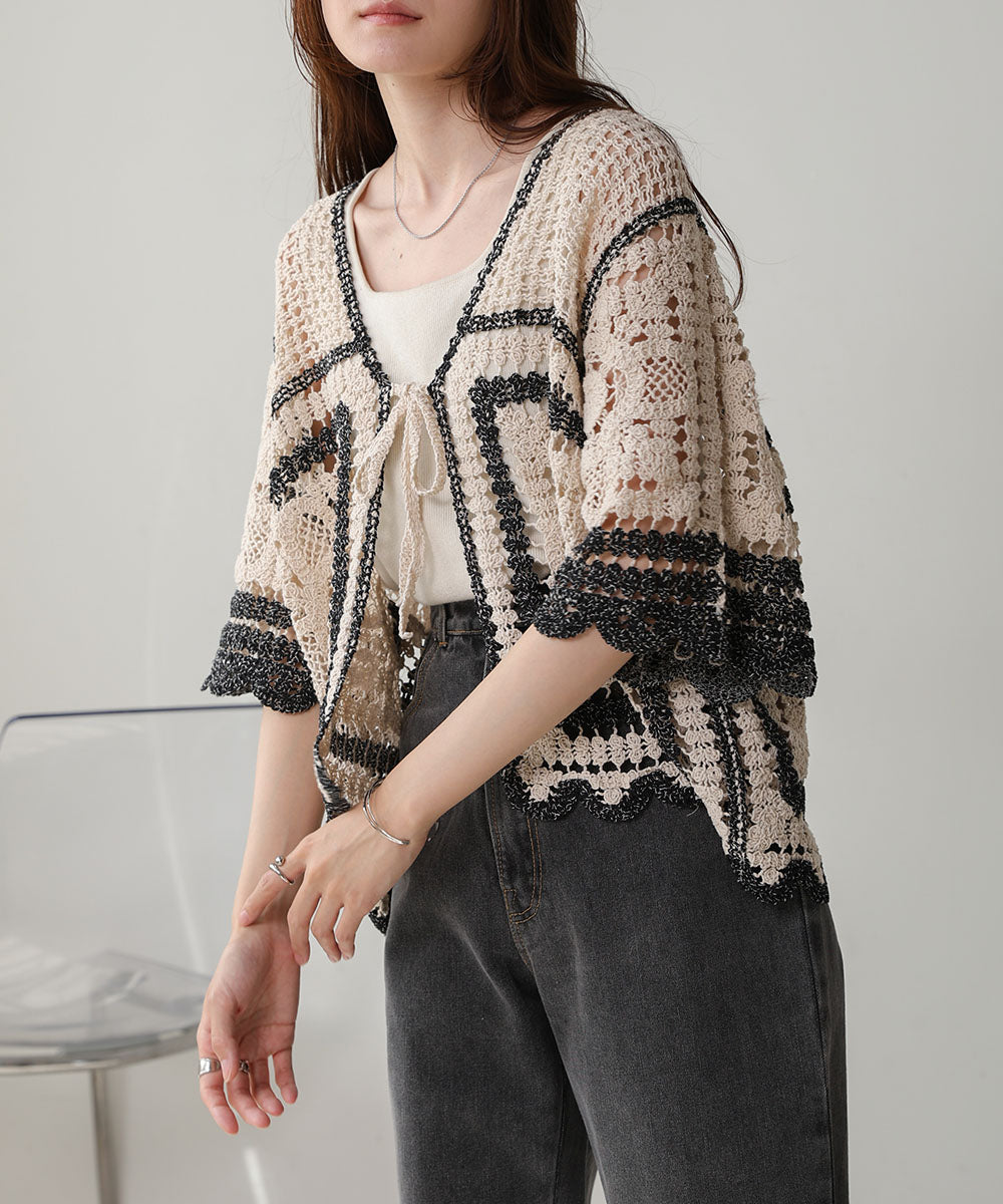 【2024SS】クロシェ半袖カーディガン