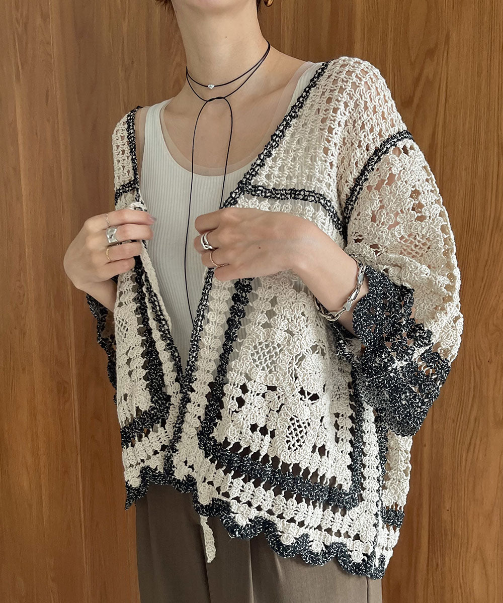 【2024SS】クロシェ半袖カーディガン