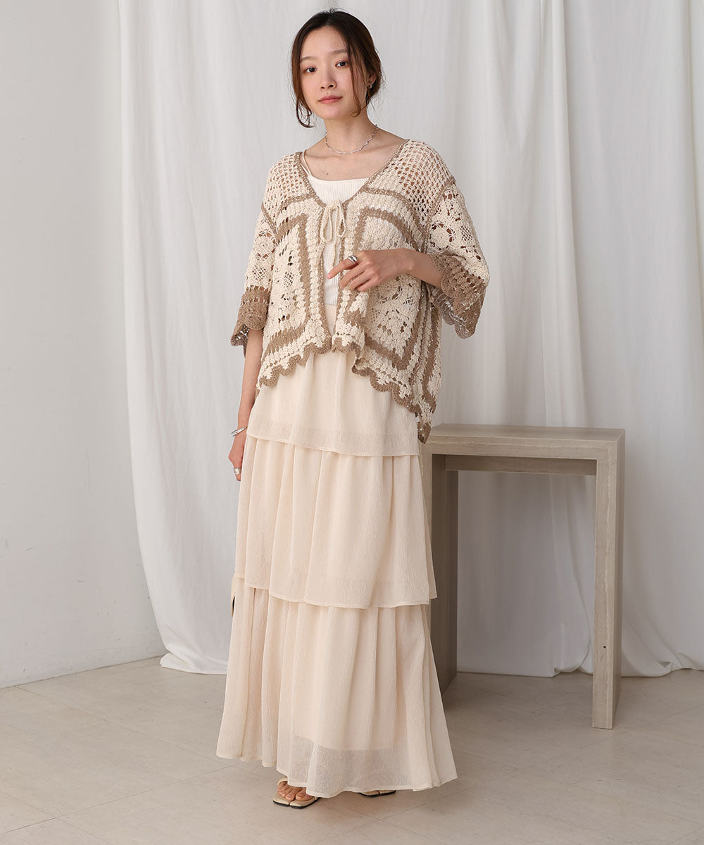 【2024SS】クロシェ半袖カーディガン