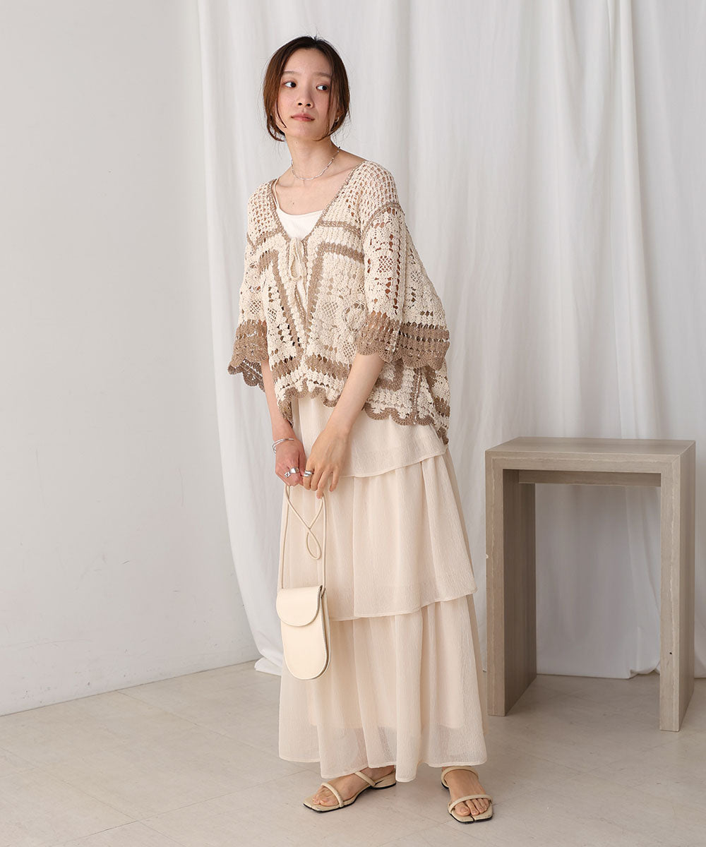 【2024SS】クロシェ半袖カーディガン