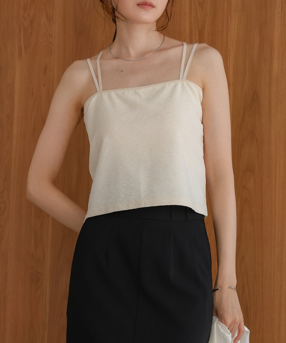 カップ付キショート丈ジャガードキャミソール