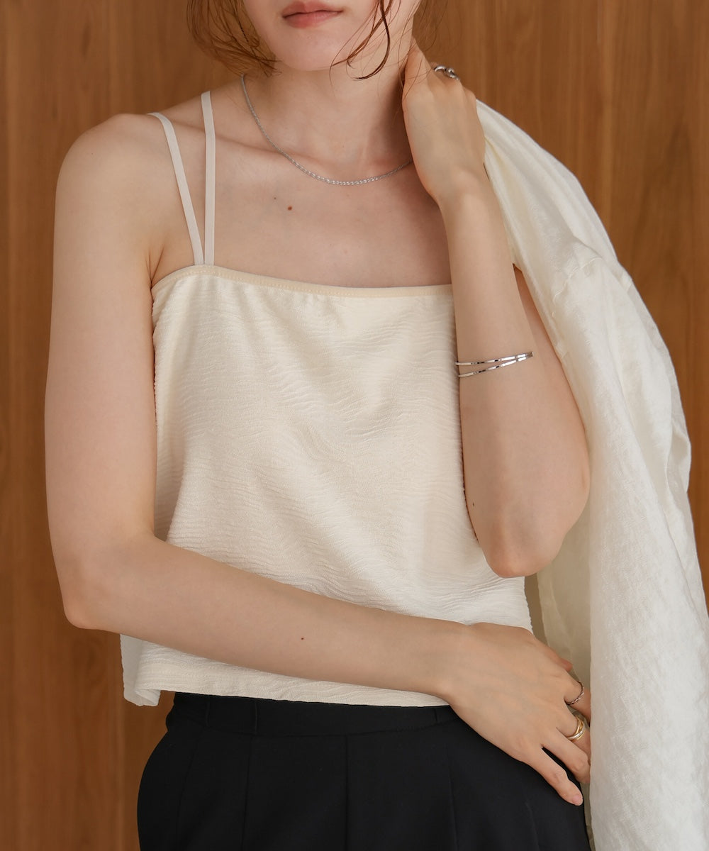 カップ付キショート丈ジャガードキャミソール