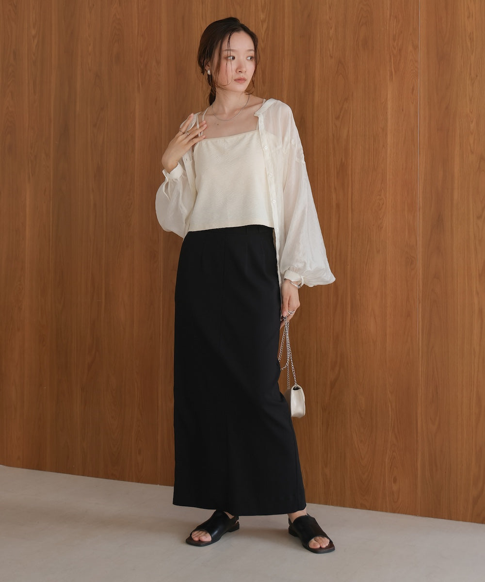 カップ付キショート丈ジャガードキャミソール