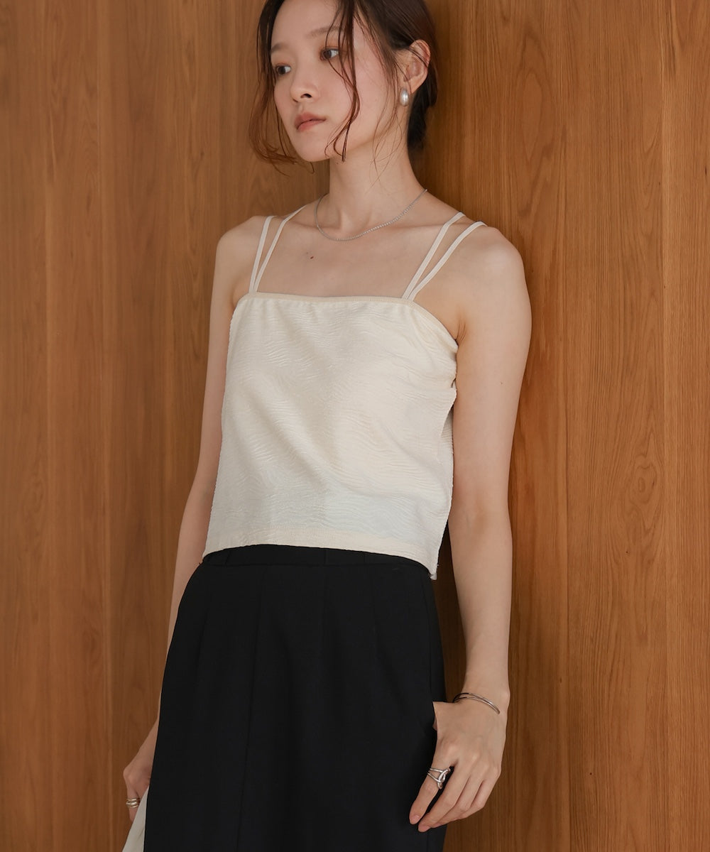 カップ付キショート丈ジャガードキャミソール