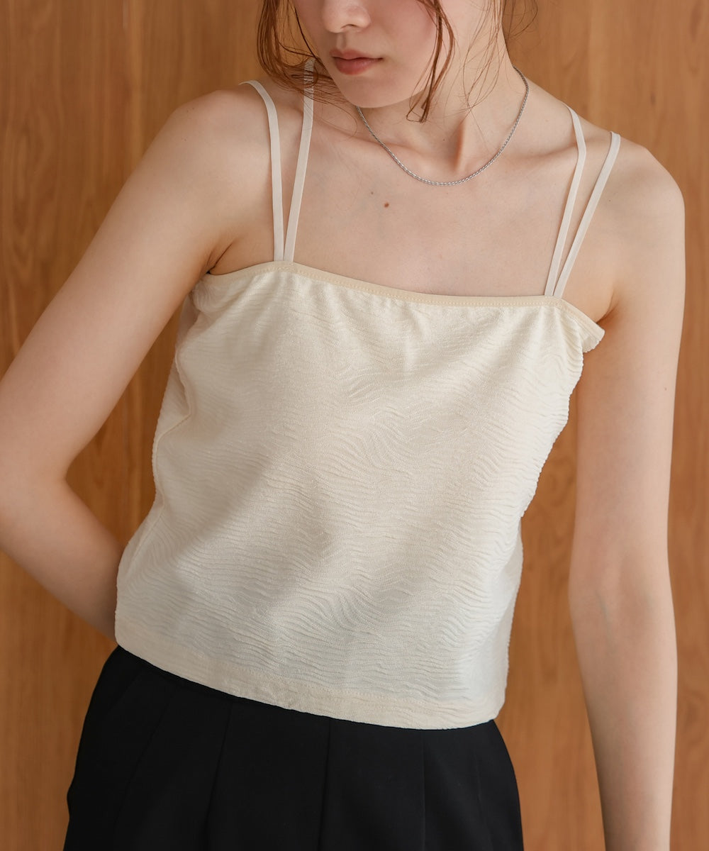 カップ付キショート丈ジャガードキャミソール