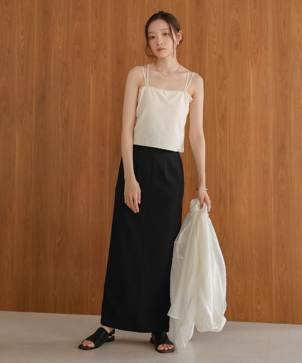 カップ付キショート丈ジャガードキャミソール