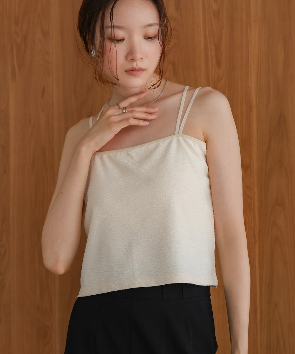 カップ付キショート丈ジャガードキャミソール