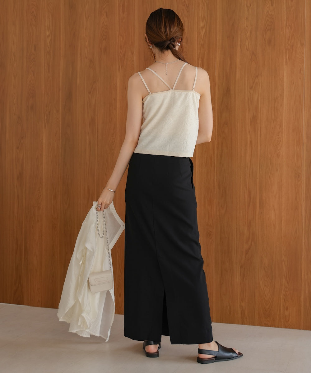 カップ付キショート丈ジャガードキャミソール