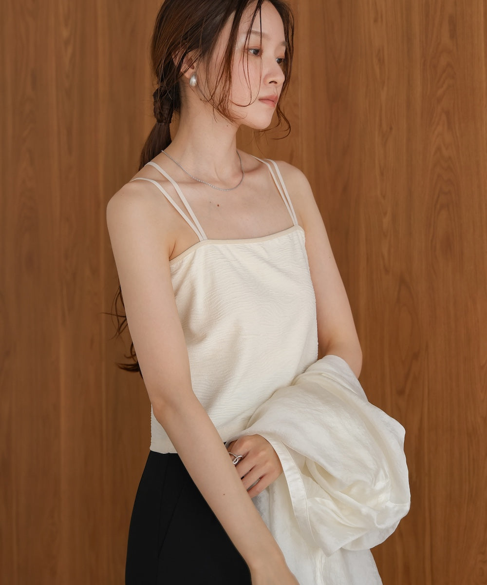 カップ付キショート丈ジャガードキャミソール