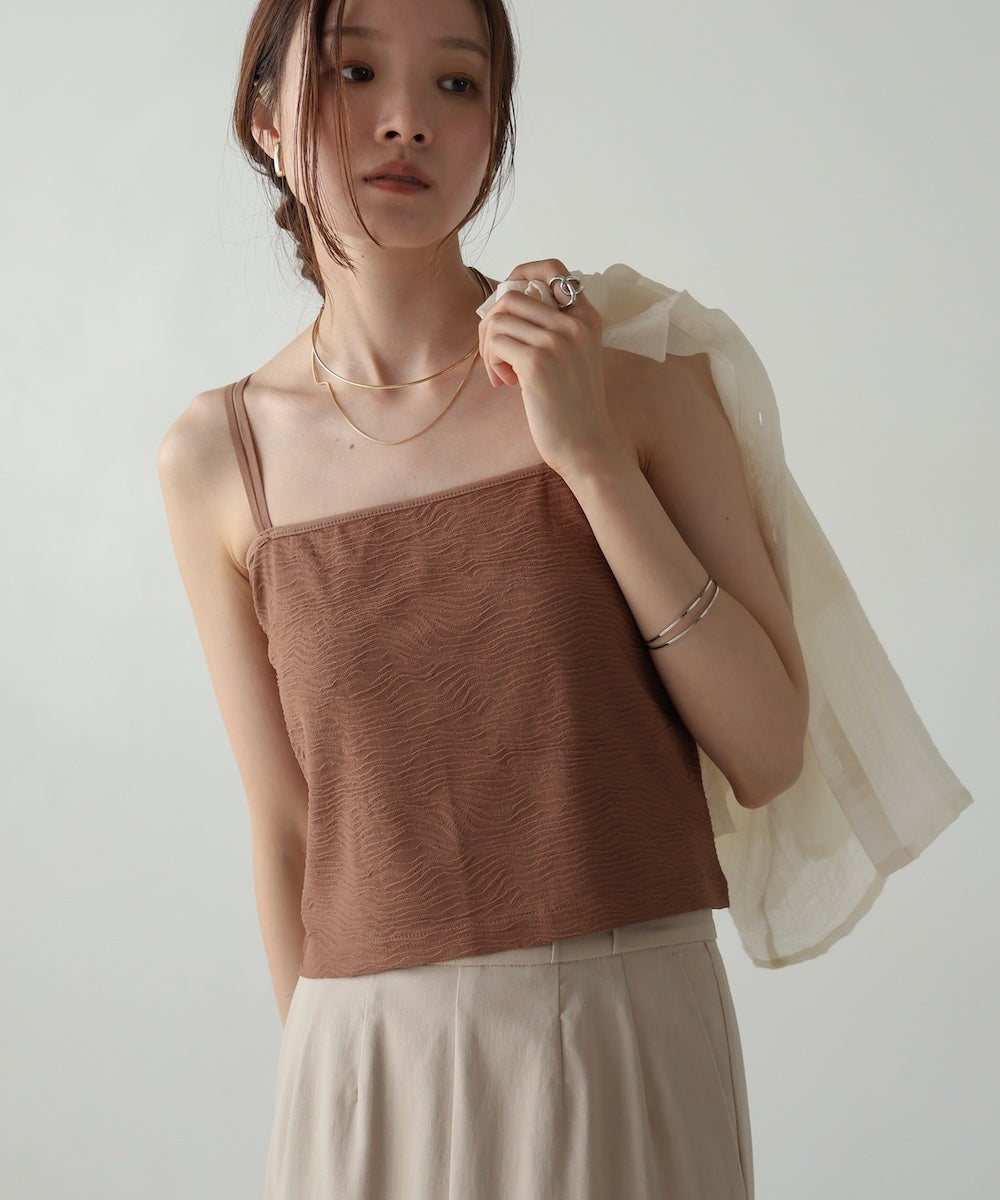 カップ付キショート丈ジャガードキャミソール