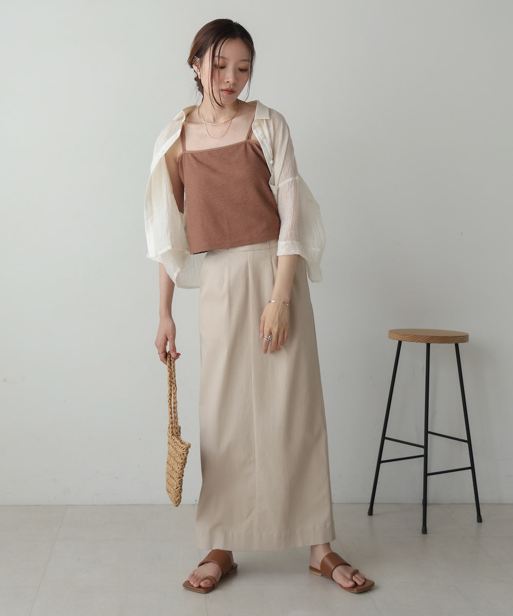 カップ付キショート丈ジャガードキャミソール