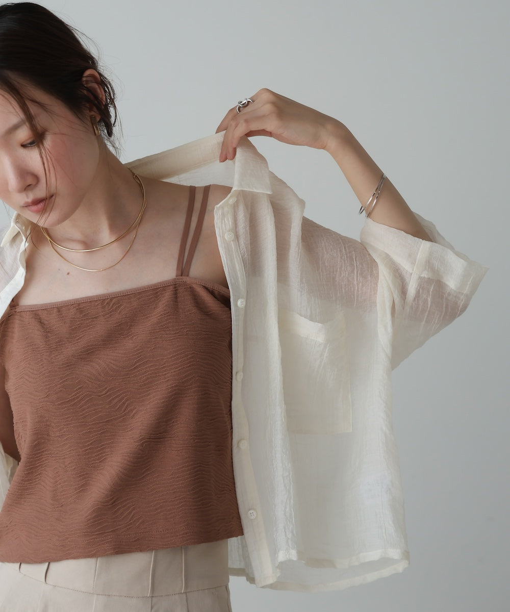 カップ付キショート丈ジャガードキャミソール