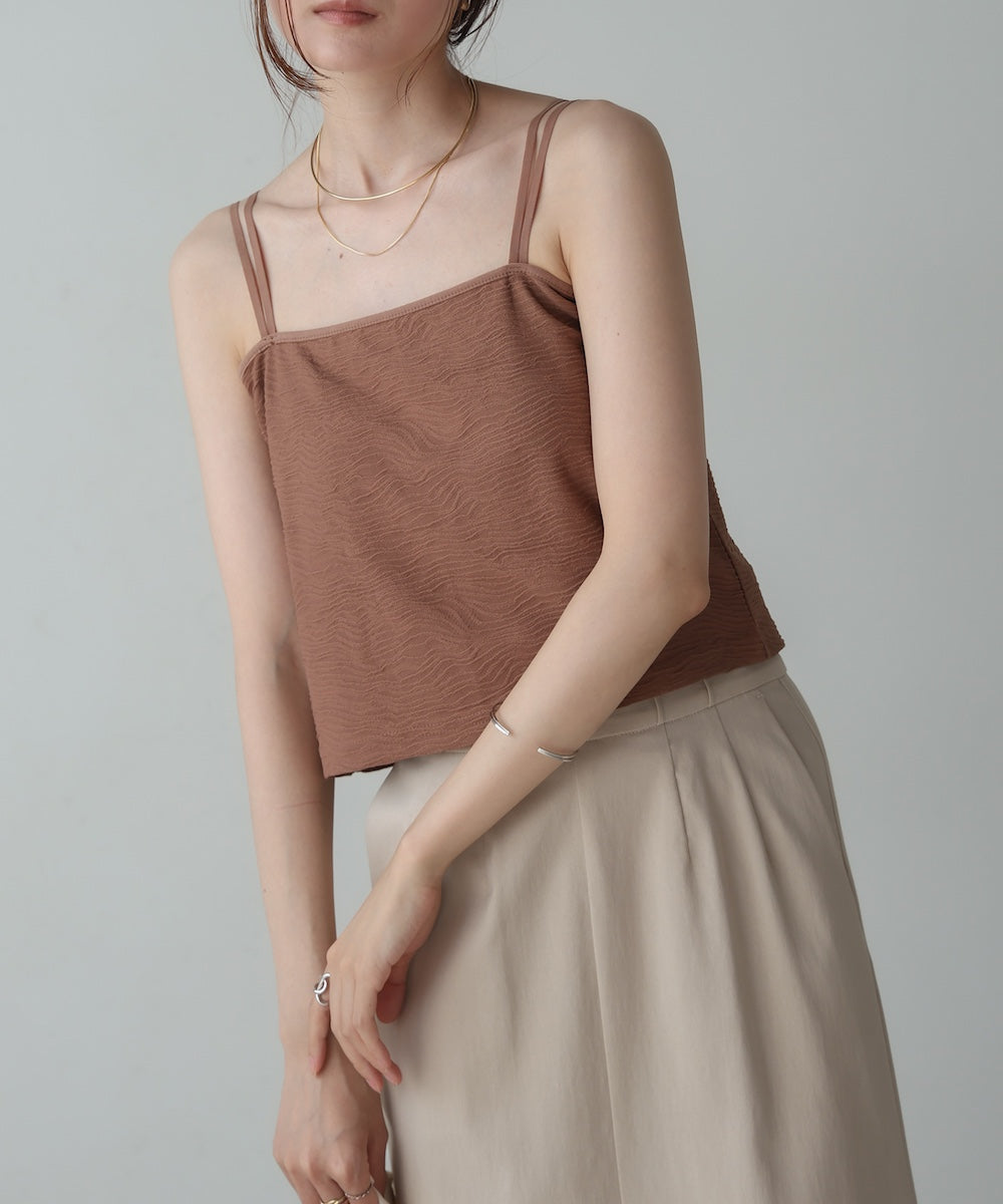 カップ付キショート丈ジャガードキャミソール