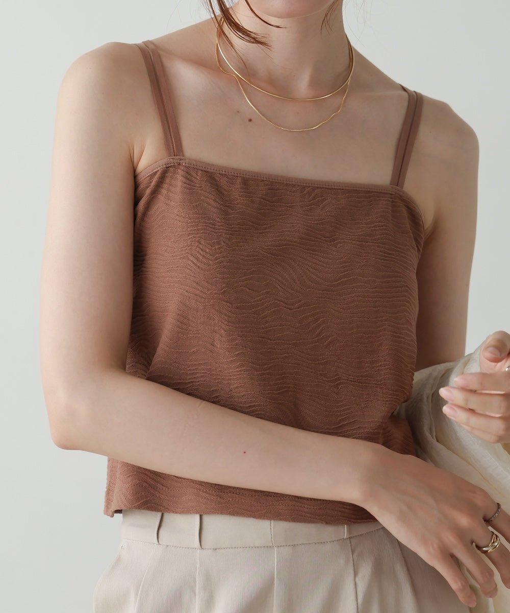 カップ付キショート丈ジャガードキャミソール