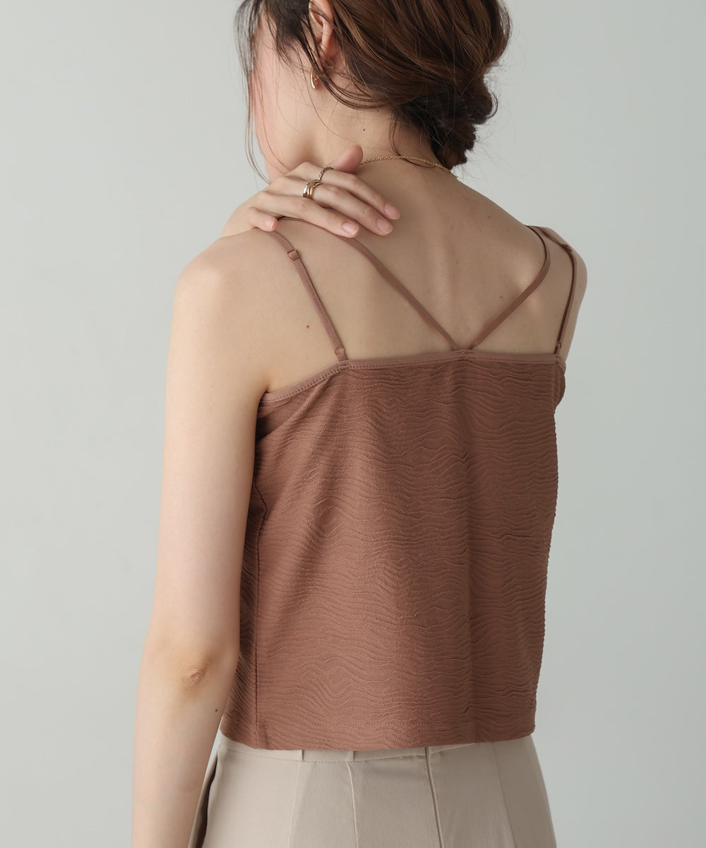 カップ付キショート丈ジャガードキャミソール