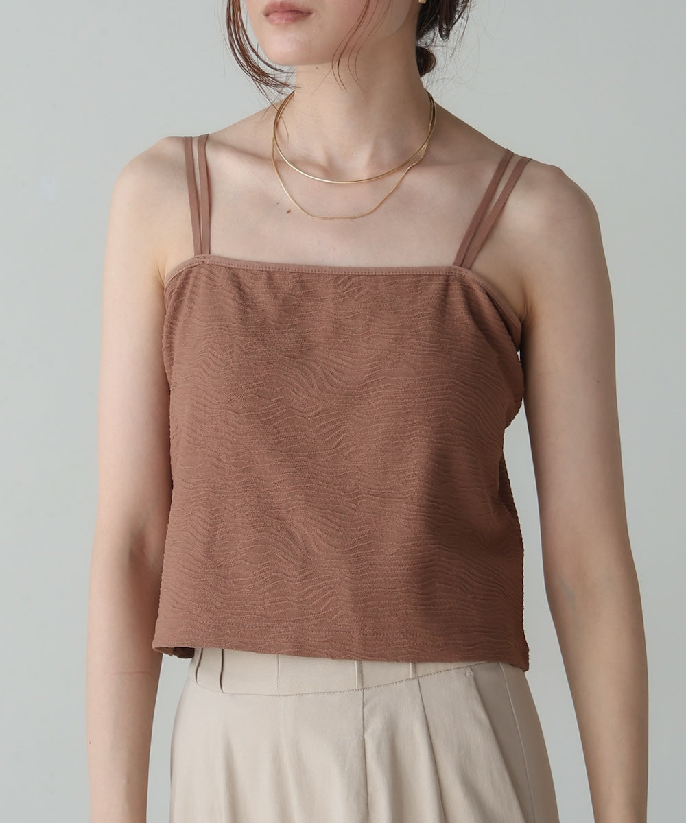 カップ付キショート丈ジャガードキャミソール