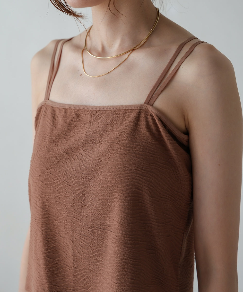 カップ付キショート丈ジャガードキャミソール