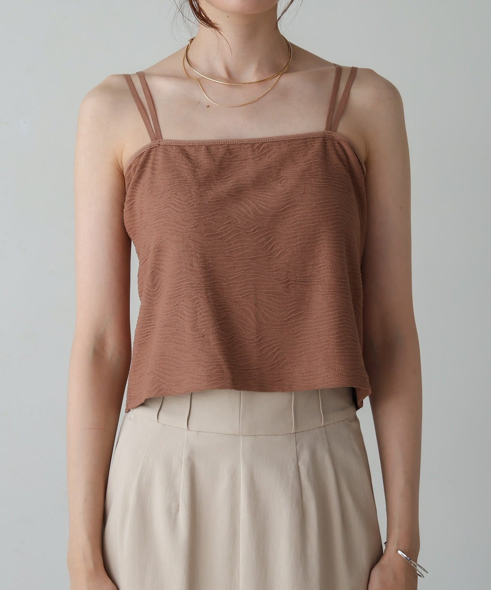 カップ付キショート丈ジャガードキャミソール