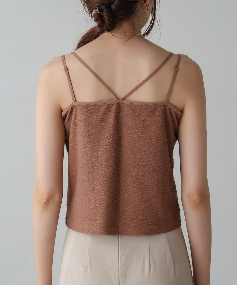 カップ付キショート丈ジャガードキャミソール