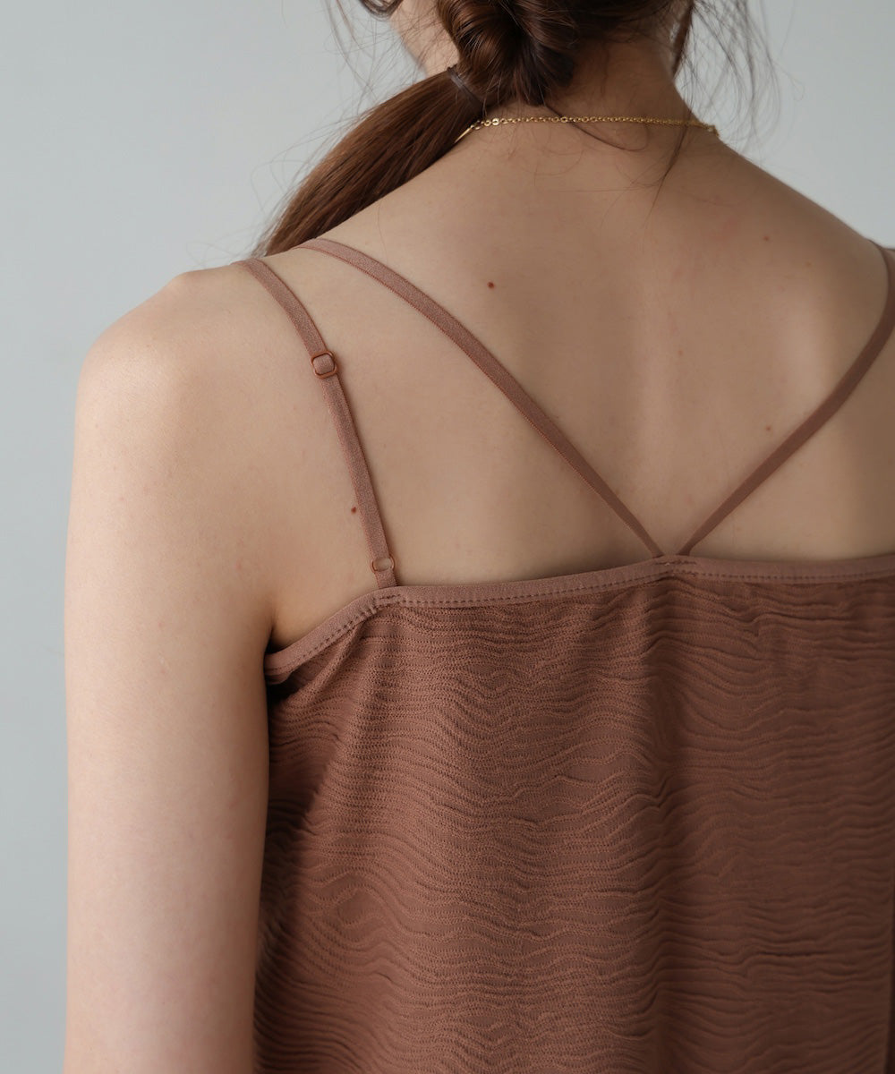 カップ付キショート丈ジャガードキャミソール