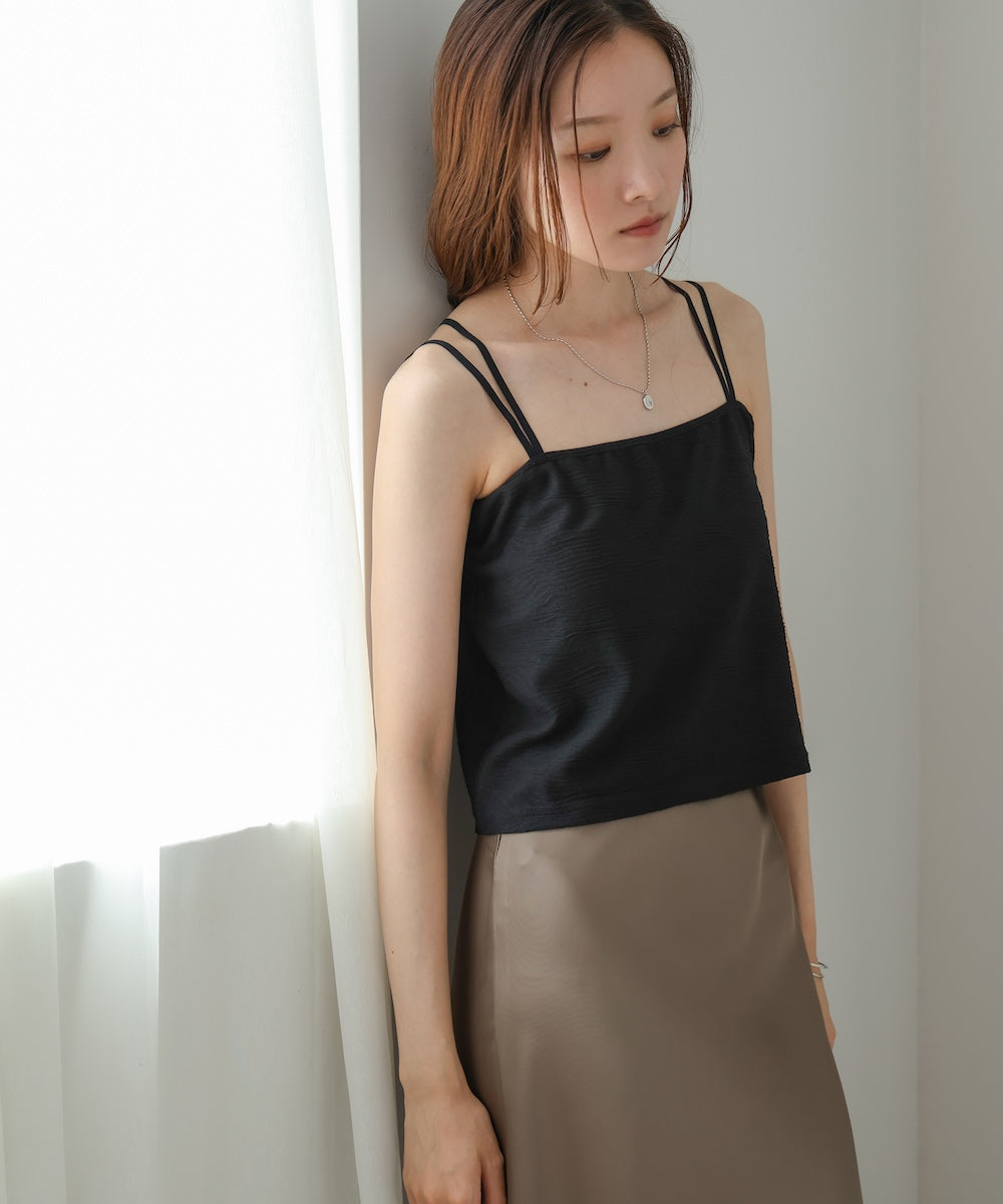 カップ付キショート丈ジャガードキャミソール