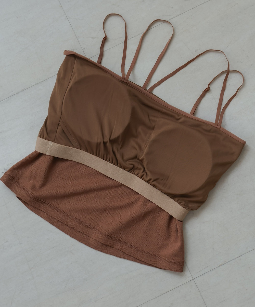 カップ付キショート丈ジャガードキャミソール