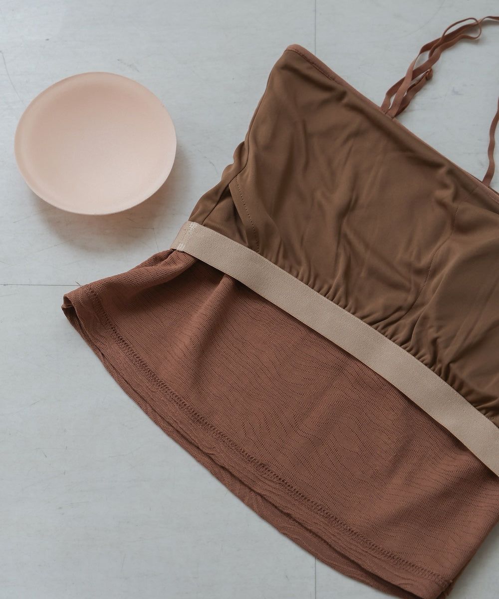 カップ付キショート丈ジャガードキャミソール