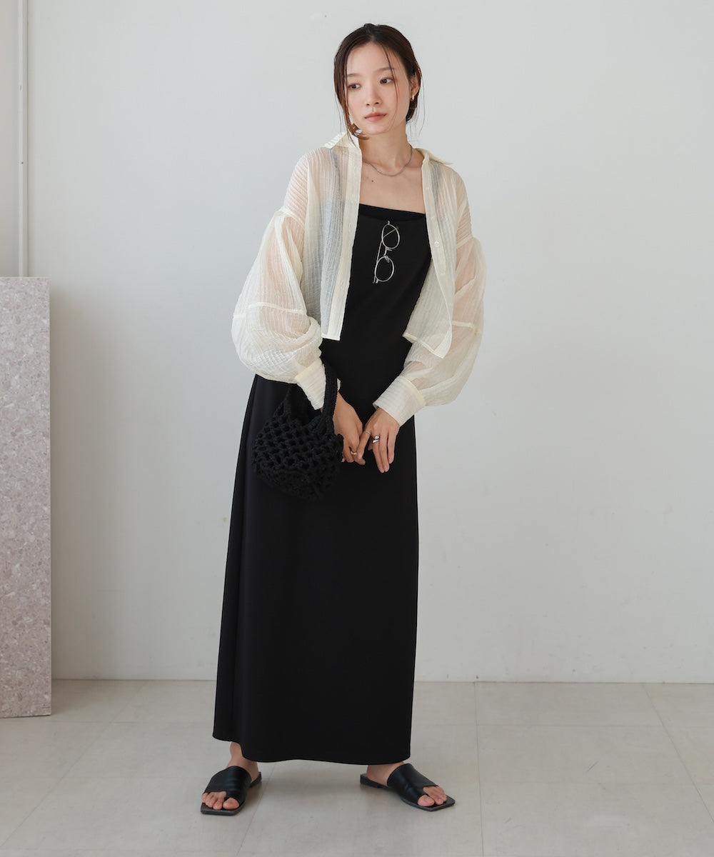 tuck sleeve compact sheer shirt blouse