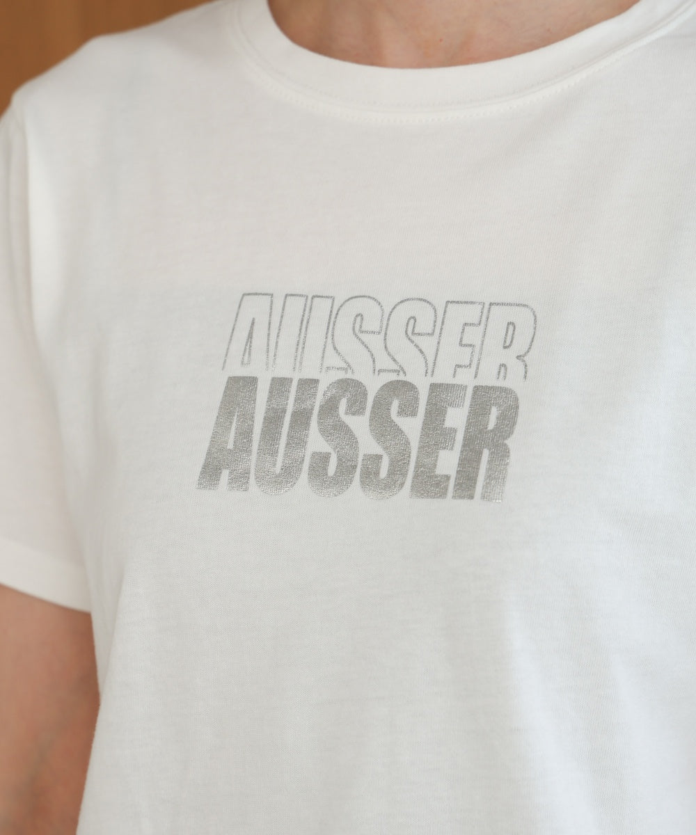 silver logo print T-shirt