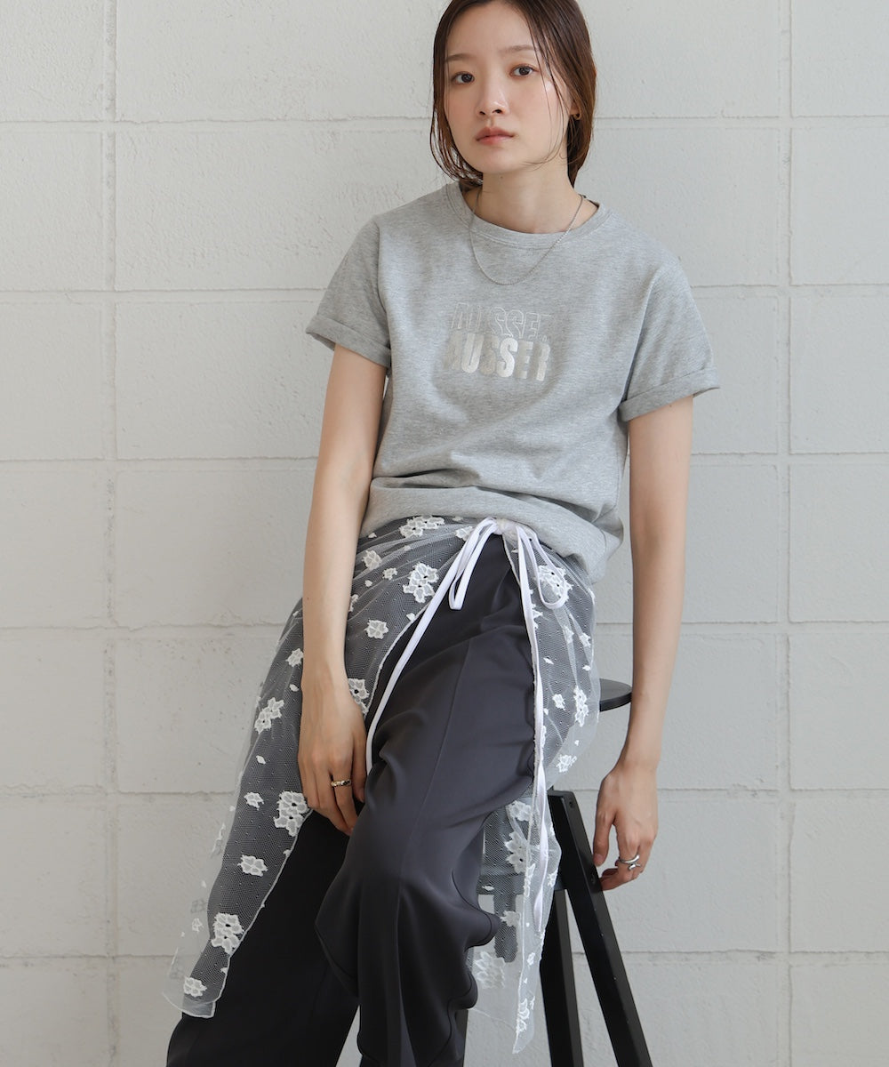 silver logo print T-shirt