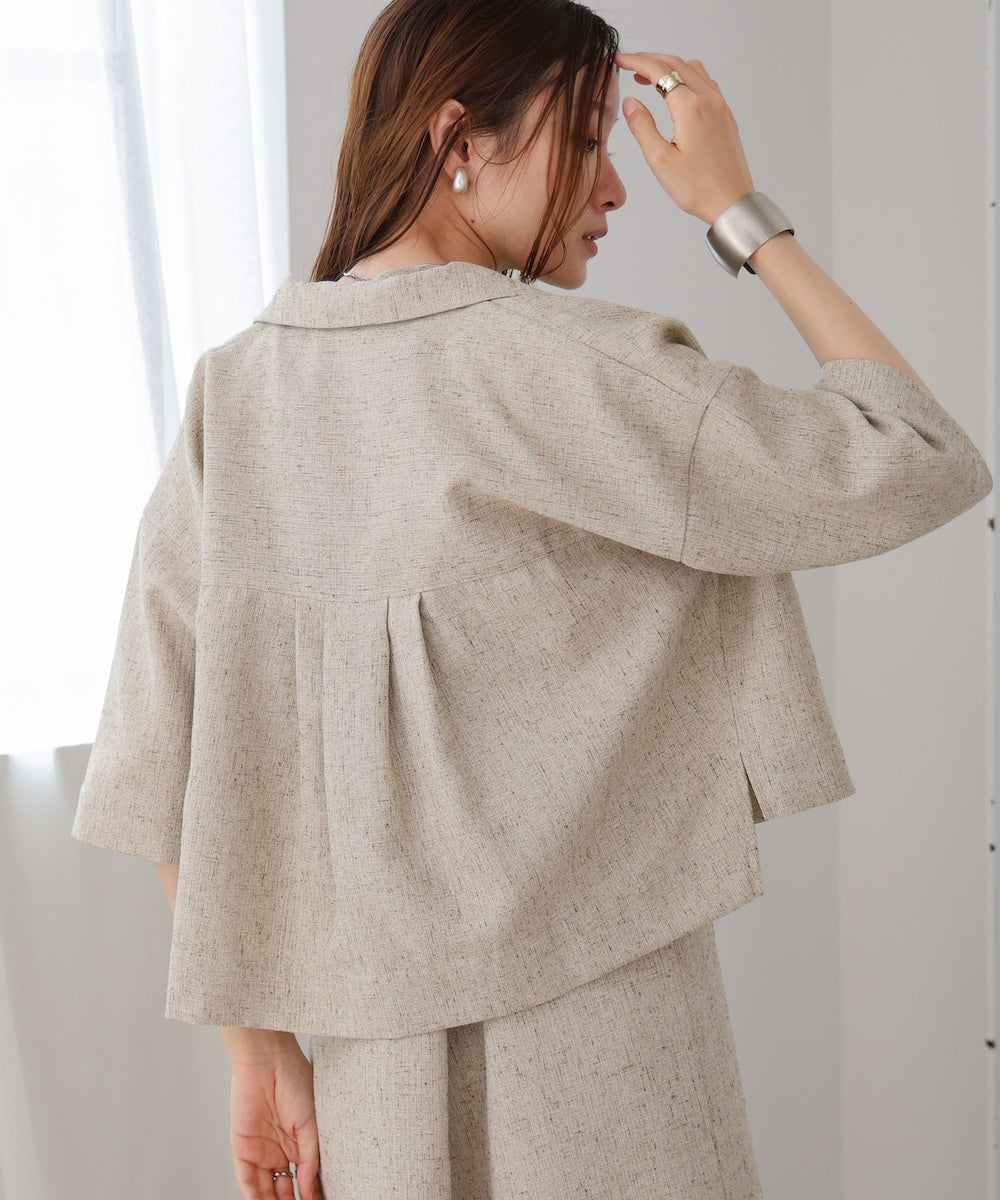 オープンカラーハーフスリーブシャツ