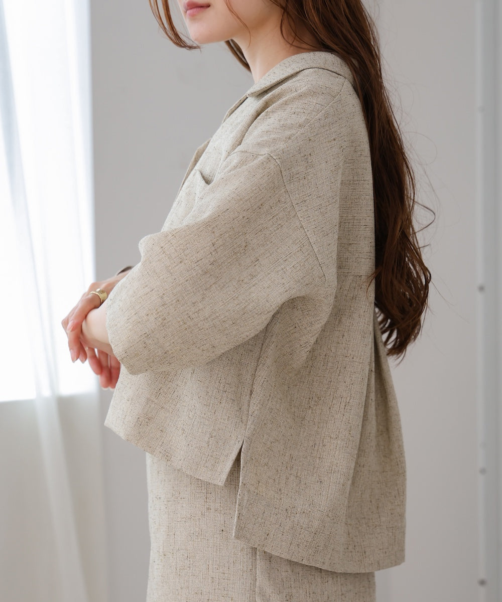 オープンカラーハーフスリーブシャツ