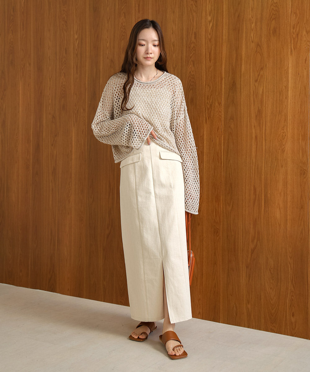 I-LINE SLIT DENIM SKIRT