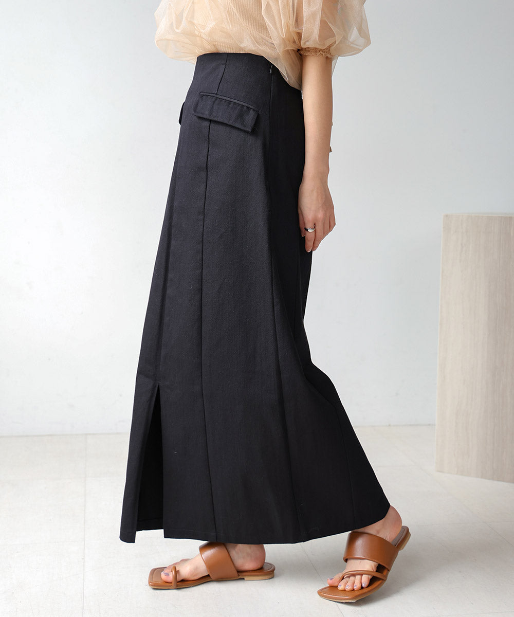 I-LINE SLIT DENIM SKIRT