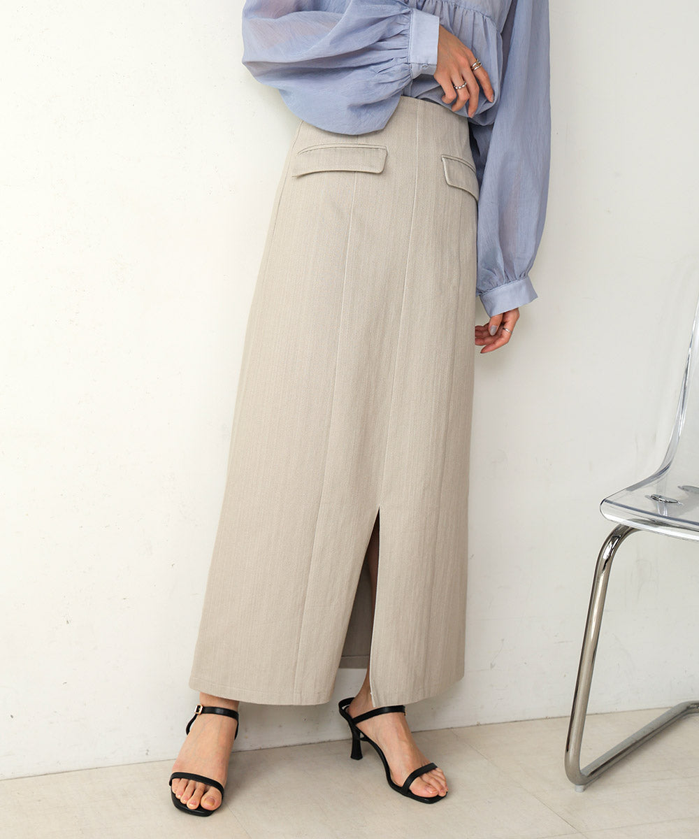 I-LINE SLIT DENIM SKIRT