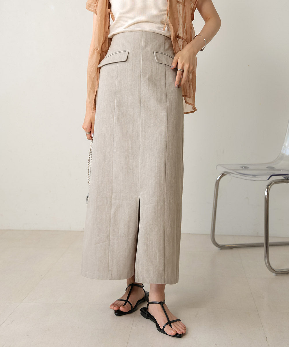 I-LINE SLIT DENIM SKIRT