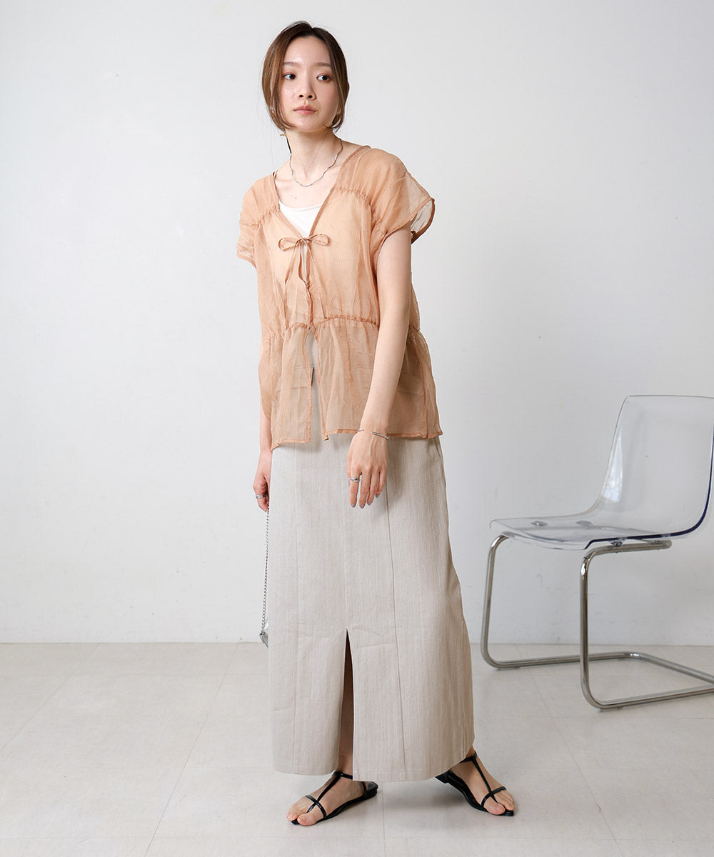 I-LINE SLIT DENIM SKIRT