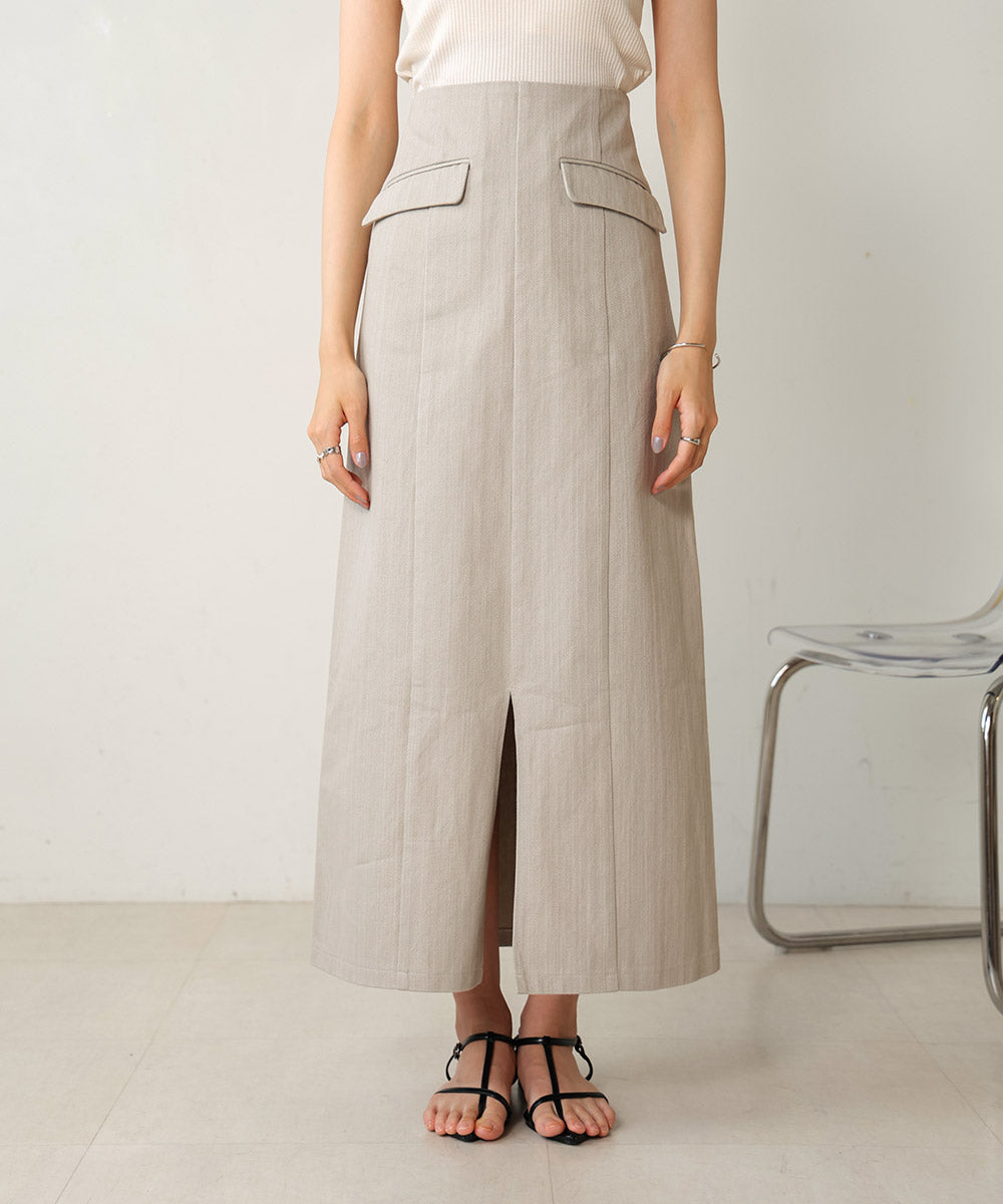 I-LINE SLIT DENIM SKIRT