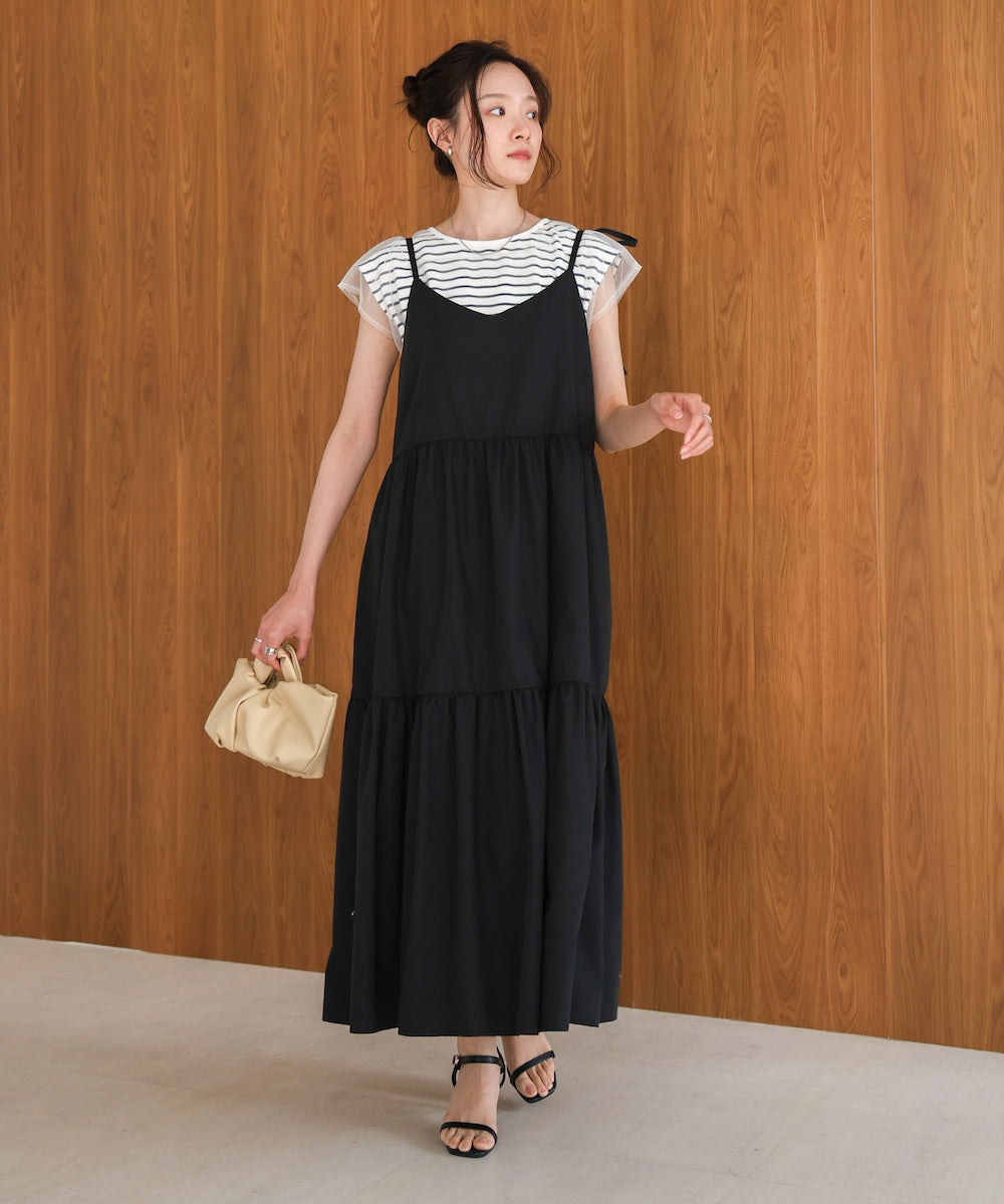 tulle border nosleeve tops