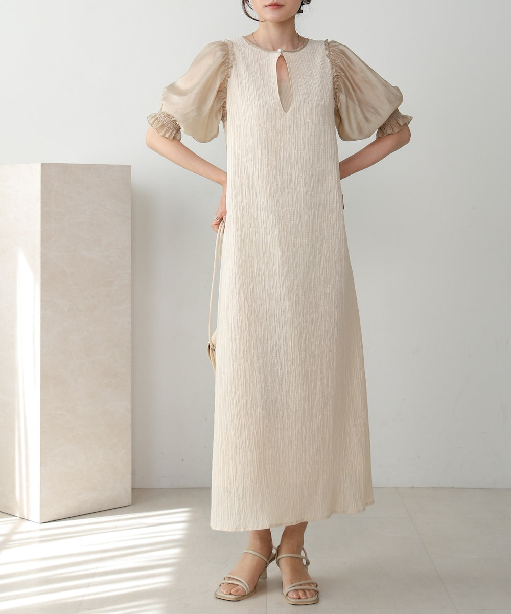 2way mellow sheer sleeve onepiece