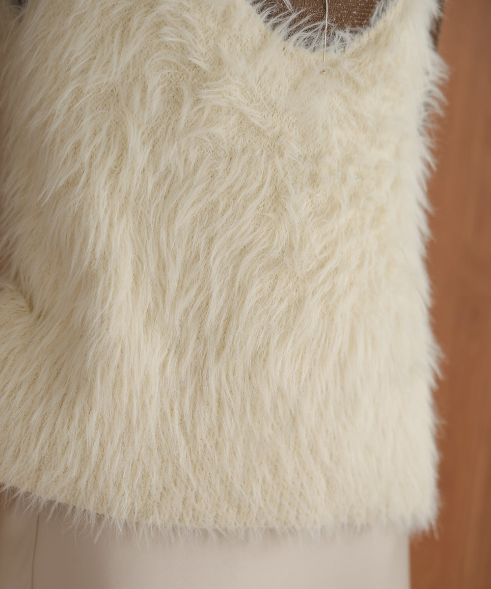 shaggy knit vest
