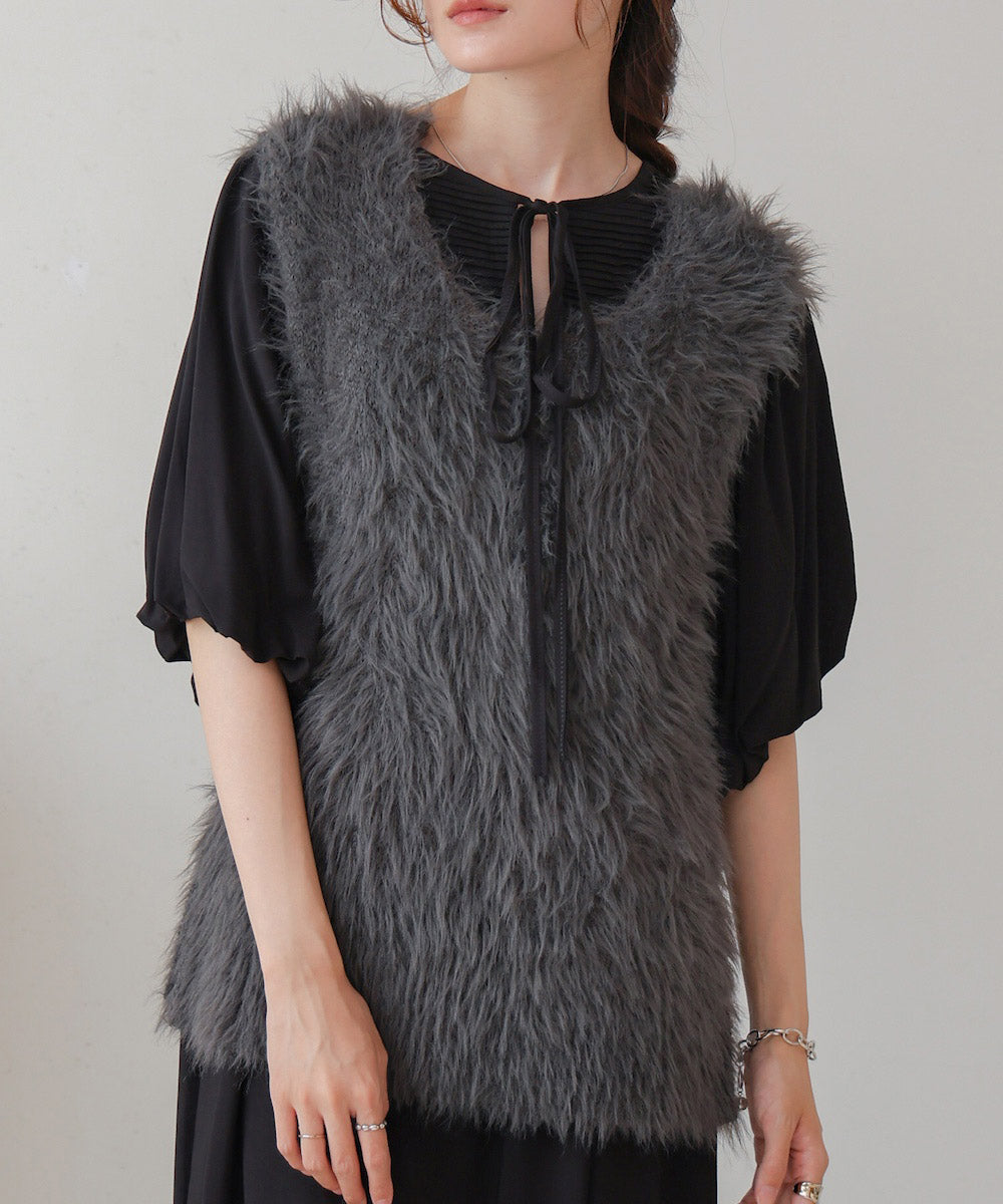 shaggy knit vest