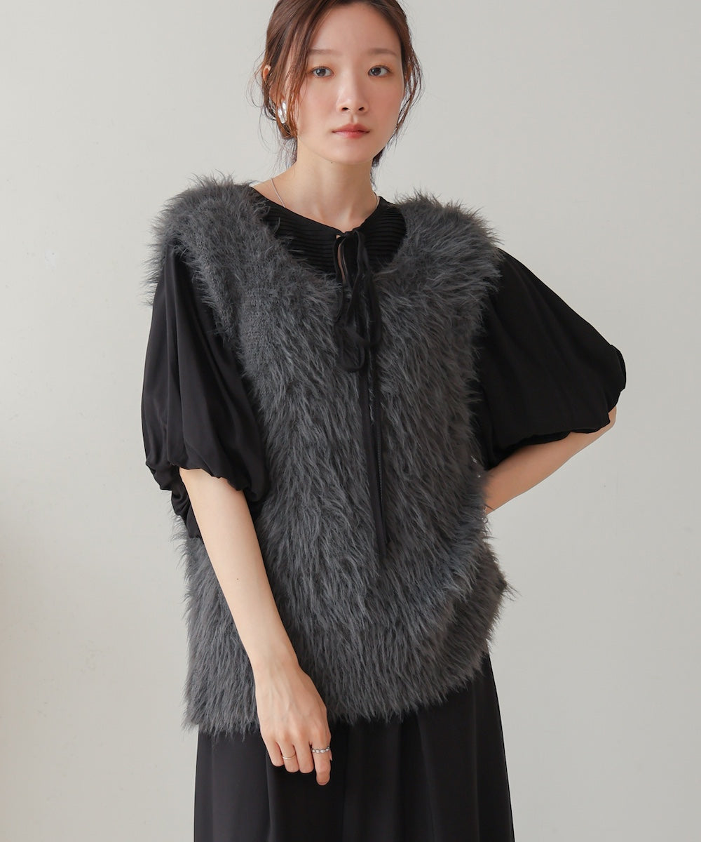 shaggy knit vest