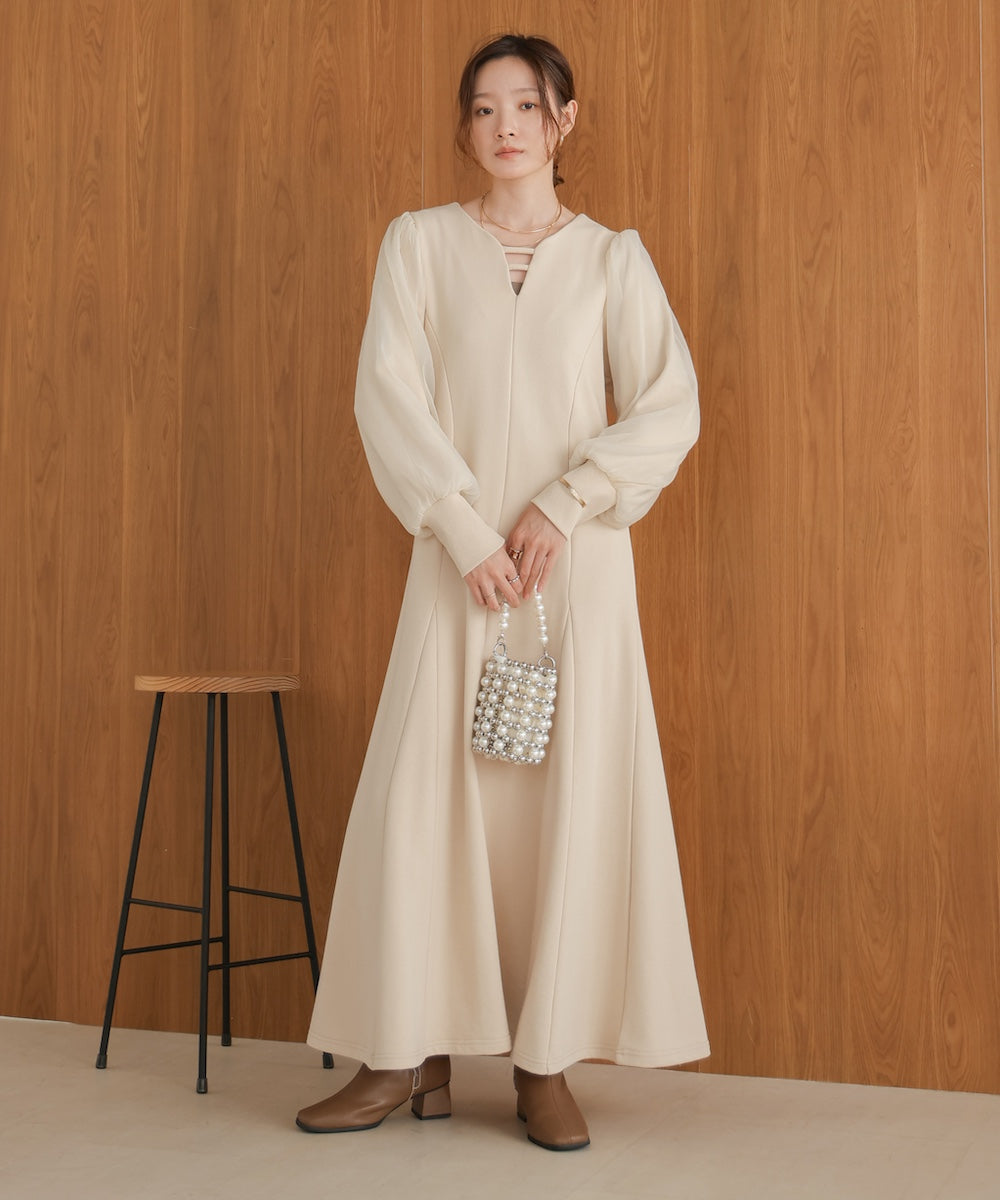 sleeve organdy onepiece