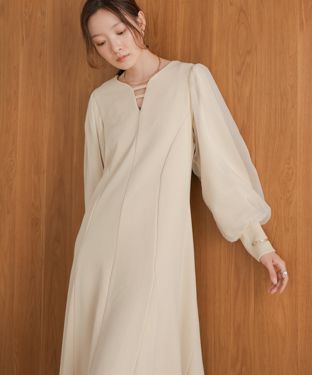 sleeve organdy onepiece