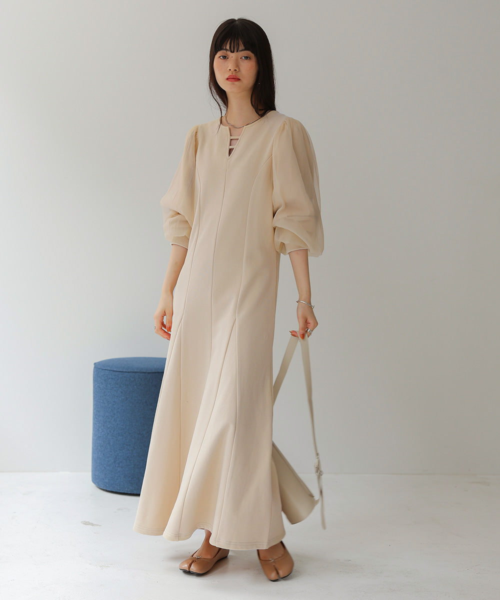 sleeve organdy onepiece